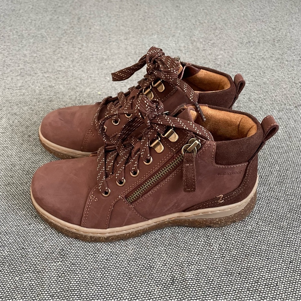 Clarks Lace-Up Booties with Side Zipper